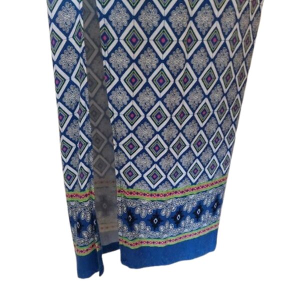 Blue Printed Maxi Skirt Size Medium - Picture 3 of 4